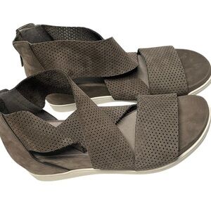Eileen Fisher Leather Wedge Sandals/Sz:7 NWT